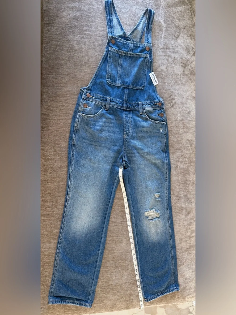 Old Navy Girls Distressed Denim Overalls XL 14-16 – NWT
